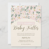  roze bloemige Boho Baby shower uitnodiging (Voorkant)