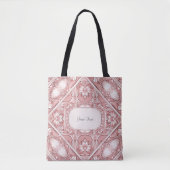 Roze Bloemige Boodschappentas Tote Bag (Voorkant)