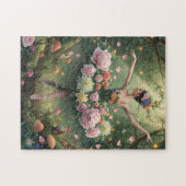 Roze Bloemige Bos Ballerina Legpuzzel (Horizontaal)