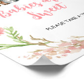Roze Bloemige Bosbabbies zijn Schattig Bord Poster (Hoek)
