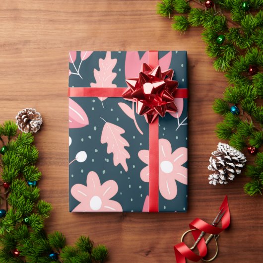 Roze Bloemige Botanische Inpakpapier (Feestdagen Geschenken)