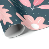 Roze Bloemige Botanische Inpakpapier (Rol Hoek)