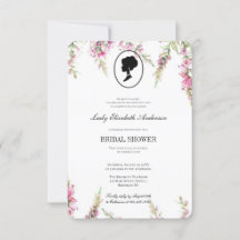 Roze bloemige bridgerton-thema, bruidstheeceremoni