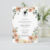 Roze bloemige bridgerton-thema, bruidstheeceremoni kaart (Staand voorkant)