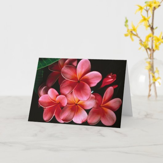 Roze bloemige briefkaart (Gele Bloem)