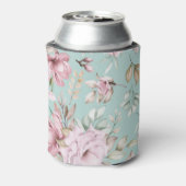 Roze Bloemige Bruid Blikjeskoeler (Blikje Achterkant)