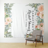 Roze Bloemige Bruids-Shower Fotohokje Wandkleed (In Situ (horizontaal))