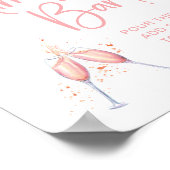 Roze Bloemige Bruids-Shower Mimosa Bar Bord Poster (Hoek)