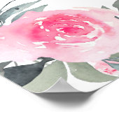 Roze bloemige bruidsbad welkomstbord poster (Hoek)