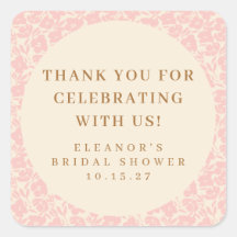 Roze bloemige bruidsbruiloft aangepaste bedankjes 
