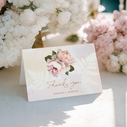 Roze bloemige bruidsbruiloft bedankt