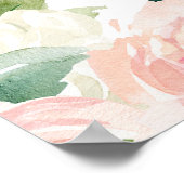 Roze bloemige bruidsbruiloft Photo Booth lijst Poster (Hoek)