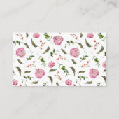 Roze bloemige bruidsbruiloft recept verzoek  informatiekaartje (Achterkant)