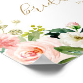 Roze bloemige bruidsbruiloft welkomstposter poster (Hoek)
