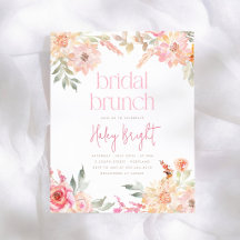 Roze bloemige bruidsbrunch bruiloft cadeau Budget