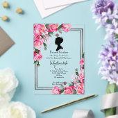 Roze bloemige bruidschuur uitnodiging (Insitu (Huwelijk))