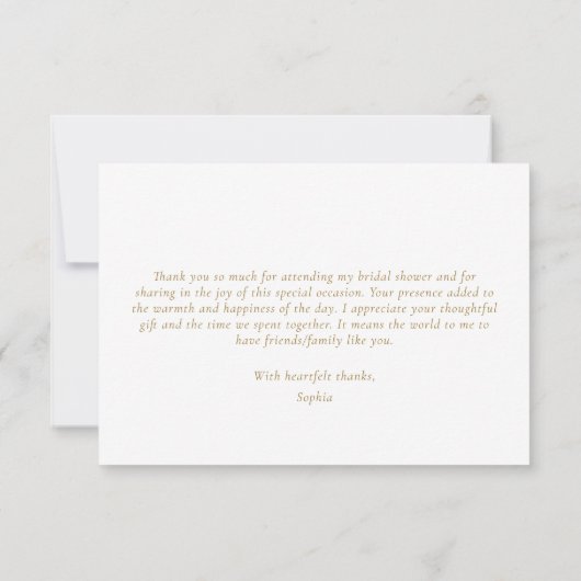 Roze Bloemige Bruidsdouche Bedankkaart (Achterkant)