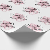 Roze bloemige bruidsdouche cadeaupapier (Hoek)