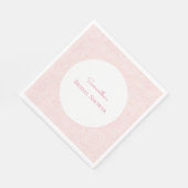 Roze bloemige bruidsdouche servet (Hoek)