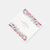 Roze bloemige bruidsdouche servet (Hoek)