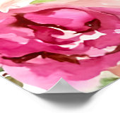 Roze bloemige bruidsdouche zacht roze bloemen Scha Poster (Hoek)