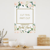 Roze bloemige bruidsfeest foto prop frame poster (Keuken)