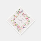 Roze bloemige bruidsfeest servetten Elegant (Hoek)