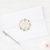 Roze bloemige bruidslunch bedankbrief cadeautje ronde sticker (Envelop)