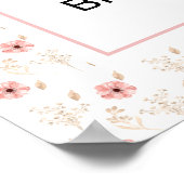Roze Bloemige Bruidsontvangst Poster (Hoek)