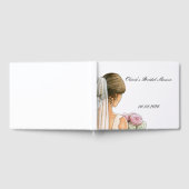 Roze bloemige bruidsuitnodiging gastenboek (Volledig)