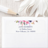 Roze Bloemige Bruiloft Etiket (Insitu)