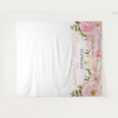 Roze Bloemige Bruiloft Feest Achtergrond Foto Prop Wandkleed (Voorkant (horizontaal))
