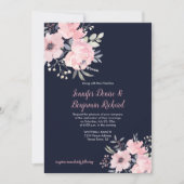 Roze Bloemige Bruiloft | Kaart (Voorkant)