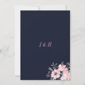 Roze Bloemige Bruiloft | Kaart (Achterkant)