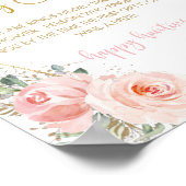 Roze Bloemige Bruiloft Ring Jacht Spel   Poster (Hoek)