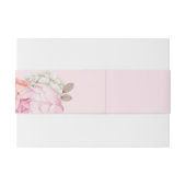 Roze Bloemige Bruiloft Uitnodigingen Wikkel (Achterkant Voorbeeld)