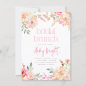 Roze bloemige bruiloftsbrunch bruiloftfeest Kaart (Voorkant)