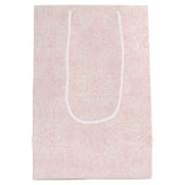 Roze Bloemige Bruiloftsdouche Medium Cadeauzakje (Achterkant)