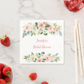 Roze Bloemige Bruiloftsdouche Servet (Insitu)