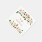 Roze Bloemige Bruiloftsdouche Servet (Hoek)