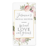 Roze bloemige bruiloftsfeest Spread Love Not Germs Etiket (Voorkant)