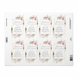 Roze bloemige bruiloftsfeest Spread Love Not Germs Etiket