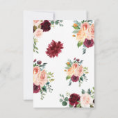 Roze Bloemige Brunch En Bruisende Bruiloftsdouche Bedankkaart (Achterkant)