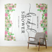 Roze Bloemige Cactus Cactussen Succulent Bruidsdou Wandkleed (In Situ (horizontaal))