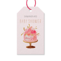 Roze bloemige cake Het is een meisje baby shower c