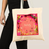  roze bloemige Canvas tas