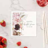 Roze bloemige champagne bruidsfeest  servet (Insitu)