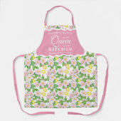 Roze Bloemige Citroenen Citrus Keukenkoningin Schort (Voorkant)