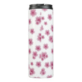 Roze bloemige classy thermische tumber thermosbeker (Achterkant)