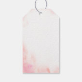 Roze bloemige Coquette strik konijn Cadeaulabel (Achterkant)